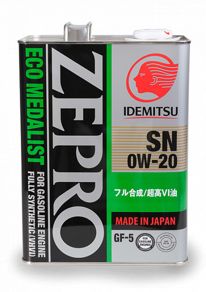 Масло моторное Idemitsu Zepro Eco Medalist SN/GF-5 0W20 4 литра